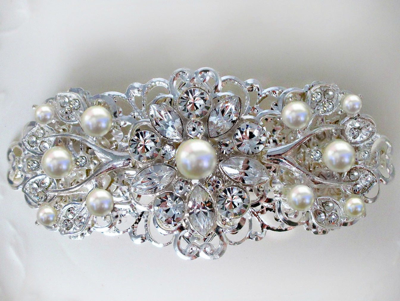 Sale Wedding Hair ClipPearl Hair Piece Crystal head piece