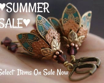 Flower Earrings, Dangle - Earrings, Gift/For/Her/, Graduation Gift, Dangle Earrings, Gift for Wife, Drop Earrings, Wife Gift,Girlfriend Gift
