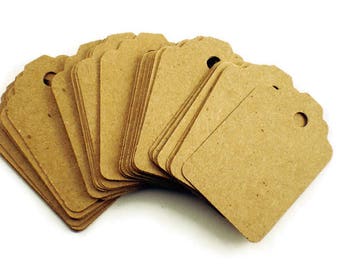 Funky Tags Paper Gift Tags Price tags in Krafty Kraft Set of 50