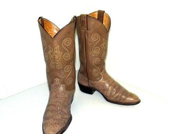 Tan brown Justin brand Cowboy boots size 9 d or cowgirl size 10.5