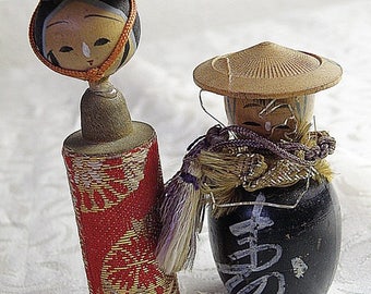 christmasinjuly 2 Kokeshi Dolls