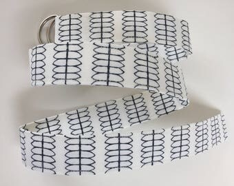 D Ring Belt, women's belt, navy and white s/m, ready to shiop