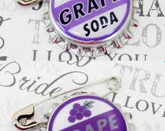 Ellie Badge Grape Soda PIN - Personalized - Wilderness Explorer - Wedding Groom Gift