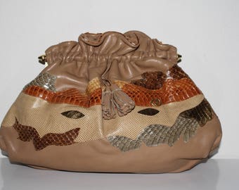 Carlo Fiori leather and snake skin purse