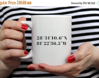 ON SALE Custom Coordinates Gift, Unique Custom Coffee Mugs, Personalized Coffee Mugs for Men, for Him, Valentines Gift for Him, Anniversary