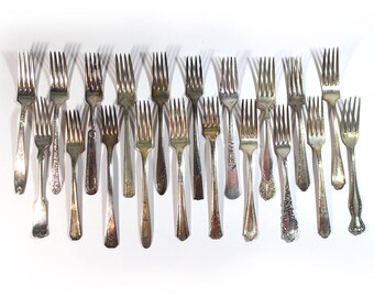 Set of 20 Silver Plate Scrap Dinner Forks • Craft Supplies