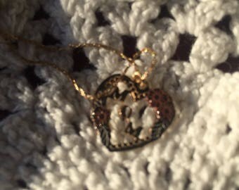 Vintage 14KRGF 1/20 MOM HEART NECKLACE