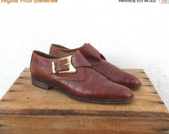 20% Off Sale Chelsea Ankle Boots Via Spiga Cognac Embossed Crocodile Italian Leather Ladies Size 6.5