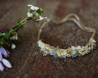 Sage and Wheat halo tie back Headband