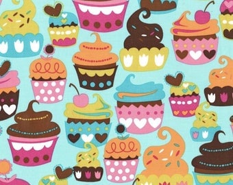 Sweet Treats Fabric in Turquoise by Michael Miller Fabric 1 Yard