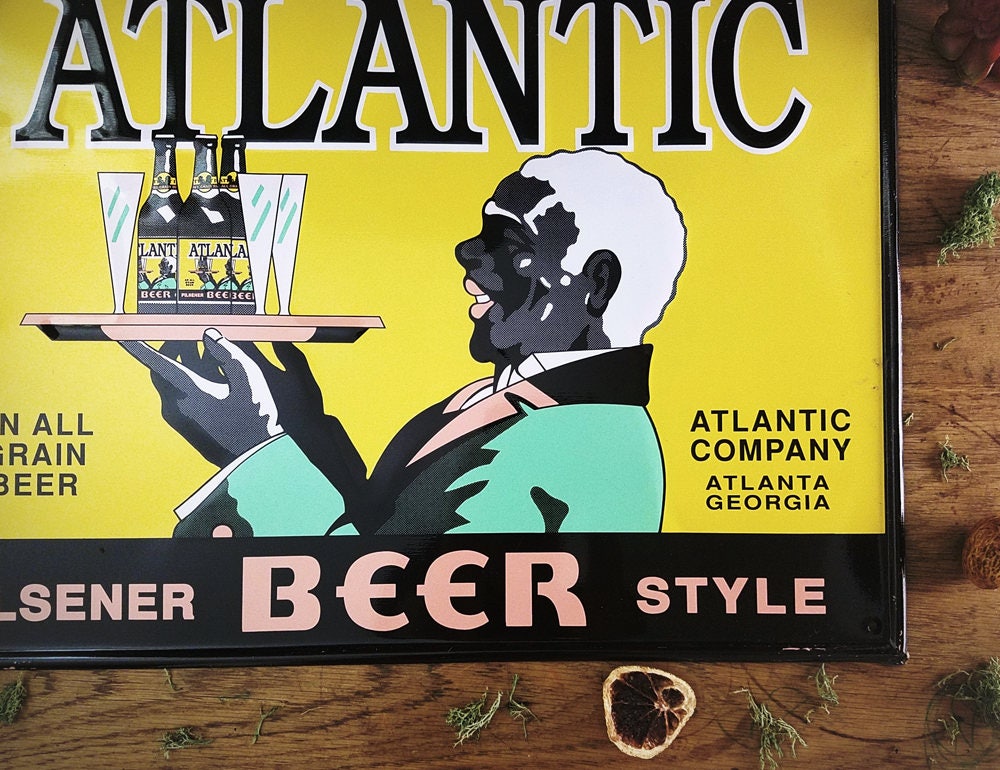 1940's Atlantic Beer Sign Vintage Ale Beer Pilsner Sign