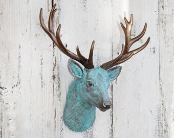 ON SALE Deer Head / Mini Faux Taxidermy / Antler / Stag / Deer Decor / Woodland Nursery/ Nursery Animal Head