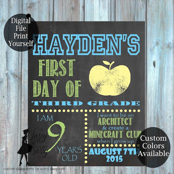 First Day Of School Chalkboard Sign 174