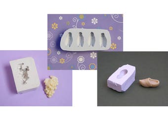 Lot moules cigales raisin sabot en silicone blanc souple de qualité supérieure