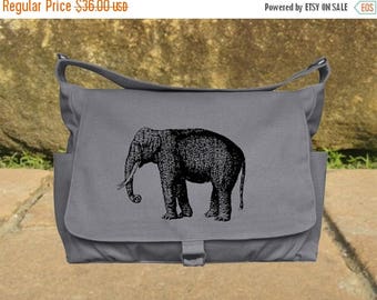 On Sale 20% off Gray canvas travel bag, luggage bag, printed school bag, cool shoulder bag, flap printed