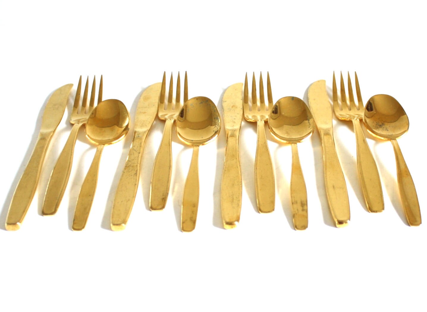 Gold Flatware Set Rogers Cutlery Co Stainless USA IS