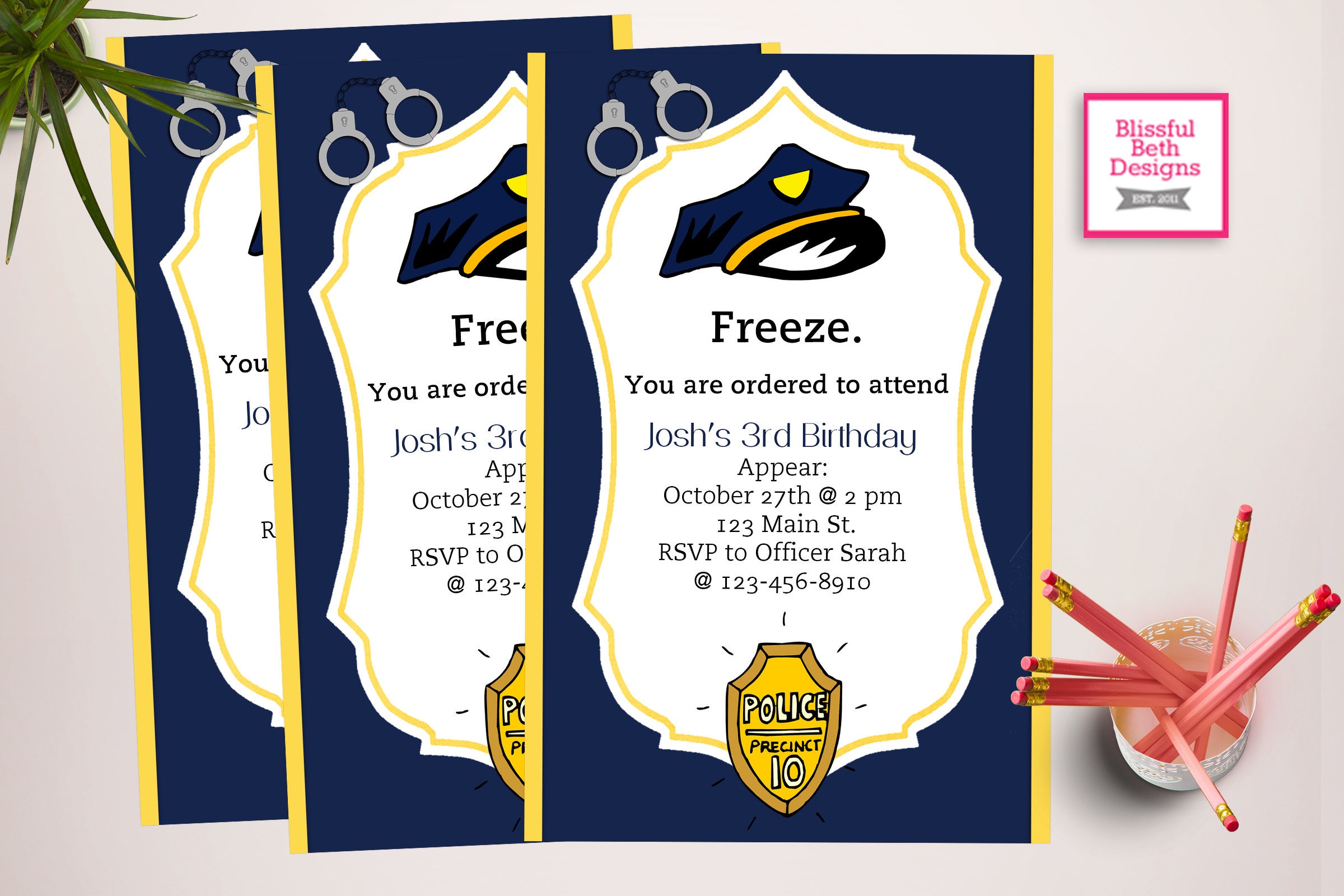 PERSONALIZED POLICE INVITATION Printable Police Birthday