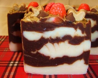 Chocolate Swirl Soap,Vanilla,Cold Process, Handmade soap,All Natural soap-3.6-4oz bar