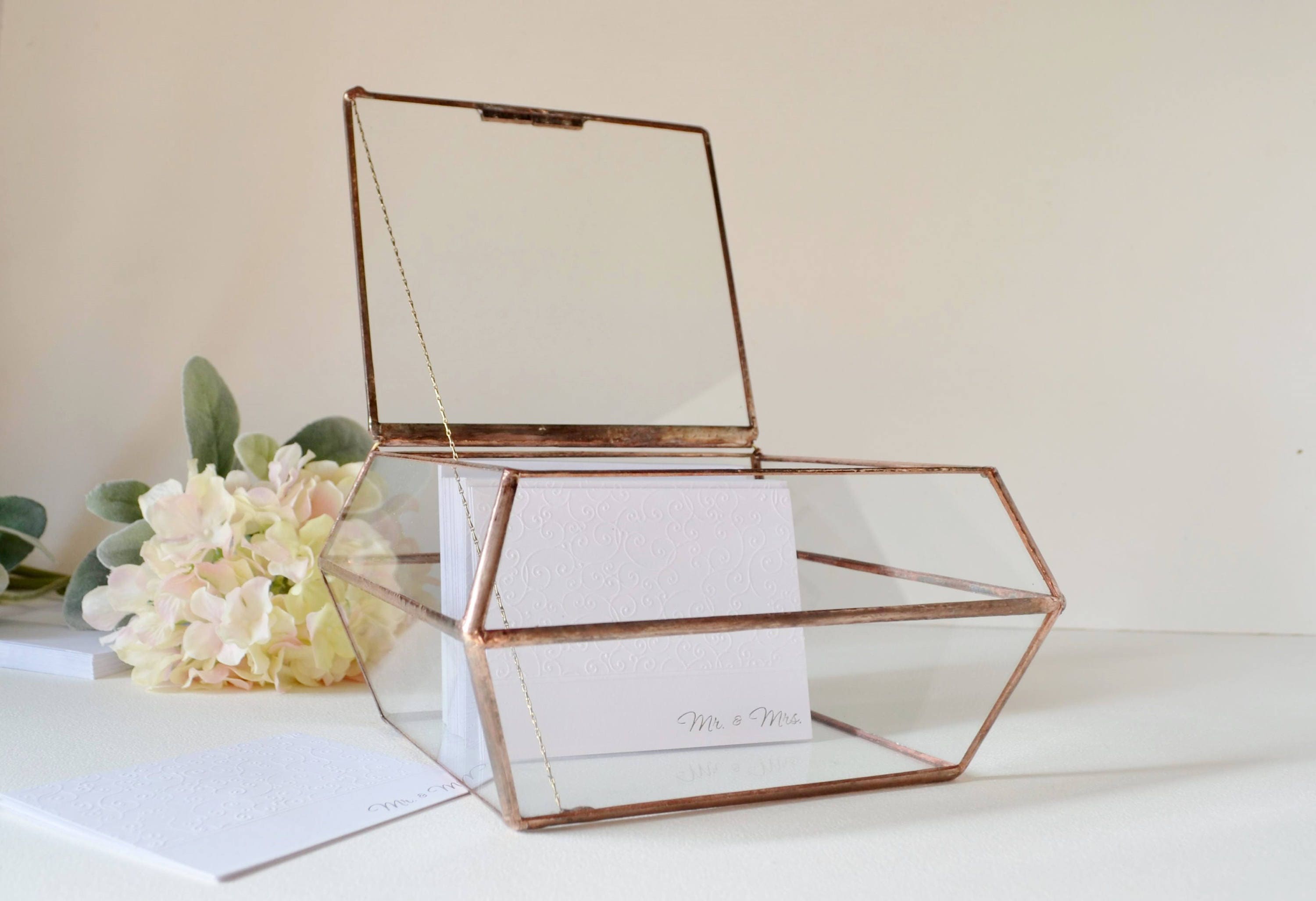 Large Glass Box Wedding Card Box Clear Glass Jewelry Box