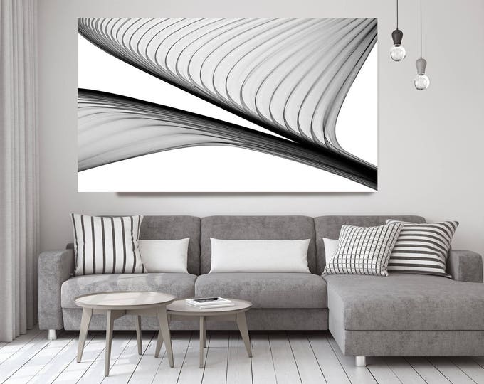 Abstract Black and White 21-37-04. Contemporary Unique Abstract Wall Decor, Large Contemporary Canvas Art Print up to 72" by Irena Orlov