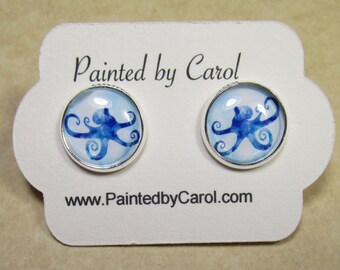Octopus Earrings, Octopus Jewelry, Steampunk Earrings, Steampunk Jewelry, Octopus Studs, Steampunk Studs, Steampunk Octopus, Octopus Gifts