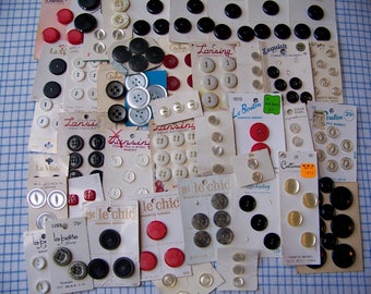 Lot of 150 Plus Vintage Buttons on Cards Sets