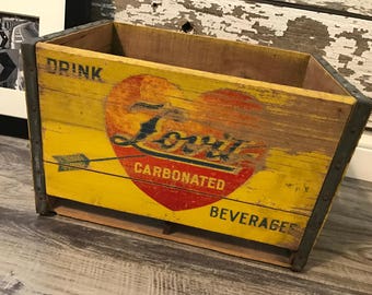 Very Rare Vintage Drink Lovit Carbonated Beverages Wood Soda Crate Duluth MN