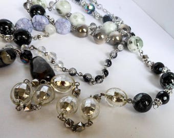 Cookie Lee Chunky Statement Necklace 49-54 Inches Long