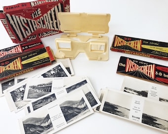 Vintage Vistascreen 3D Viewer with 20 Slides of Isle of Anglesey and Penmaenmawr