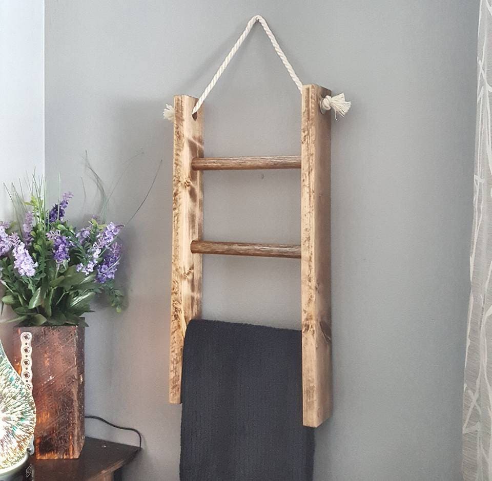 Hanging Wooden Ladder Towel Ladder Towel Rack Towel