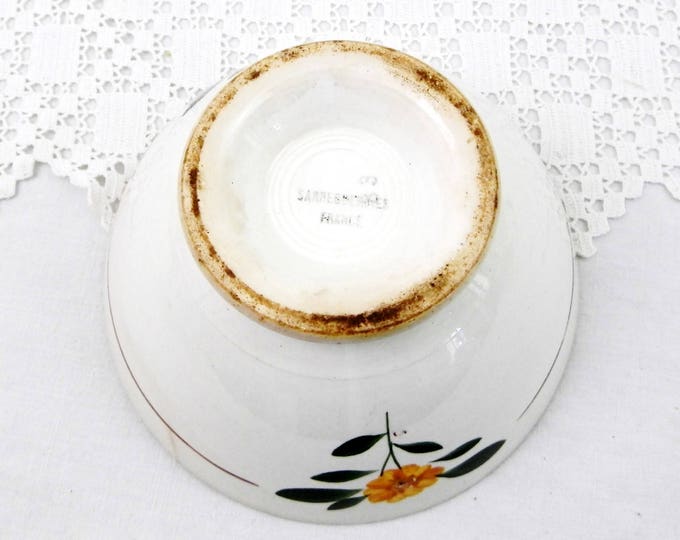 Antique Hand Painted Farmhouse Coffee Bowl with Flower Pattern from France by Sarreguemines, French Country Café au Lait, Cottage Kitchen Antique Hand Painted Farmhouse Coffee Bowl with Flower Pattern from France by Sarreguemines, French Country Café au Lait, Cottage Kitchen