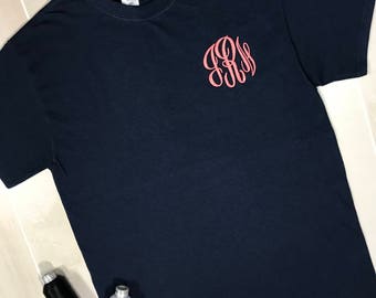 Monogram tshirts | Etsy