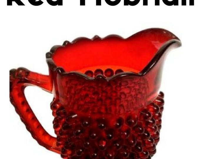 Fenton Glass Mini Pitcher, Fenton Ruby Red Hobnail Creamer, Fenton Syrup Pitcher, Christmas Gift, Gift For Christmas, Gift For Her