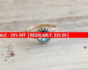 SALE 20% OFF Gold ring, aquamarine ring, cocktail ring, stacking ring, bridesmaids rings, romantic gold ring 7017