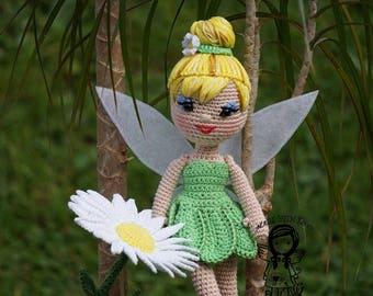 Crochet PATTERN, Crochet doll pattern, Amigurumi dolls pattern, Tinker Bell, Toy, Princess, Fairies, DIY Pattern 126, Instant Download