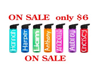 ON SALE! Personalized Water Bottle - Kids Water Bottle - Teacher Water Bottle - Gifts For Employees - Bulk Gifts, colored ONLY