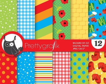 80% OFF SALE Wizard of oz digital papers, commercial use, scrapbook papers, background, - PS679