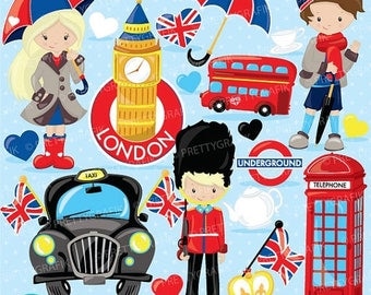 80% OFF SALE London clipart for scrapbooking, British London graphics commercial use, vector graphics, digital clip art, images - CL742