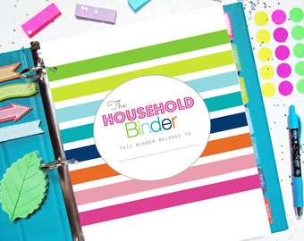 Home Management Binder, Printable Planner, Household Binder - Budget, Cleaning, Letter Size, Big Happy Planner