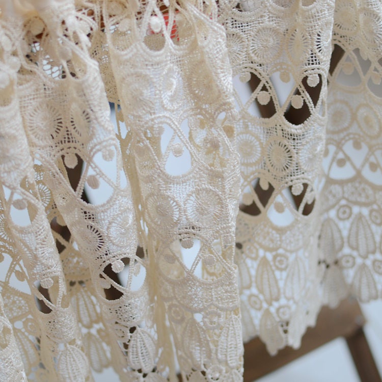 vintage lace curtain in ivory crochet curtain lace venice