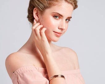 Rose Gold Bangles, Diamond Bracelet, Everyday Jewelry, Bridal Cuff
