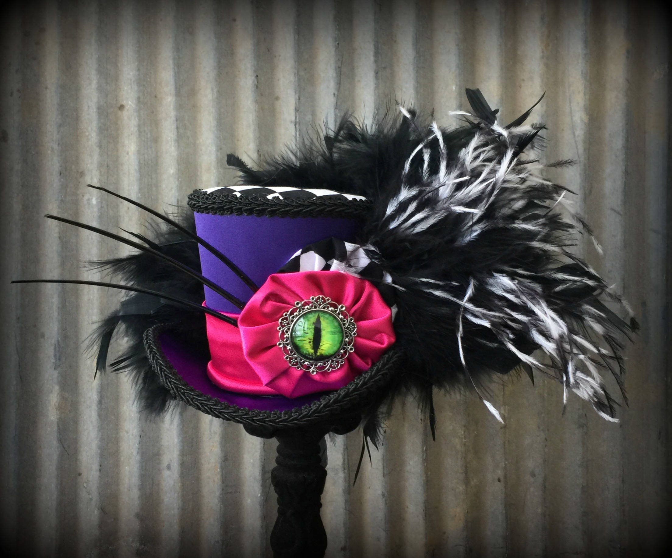 Mini Top Hat Cheshire Cat Mini Top Hat Cat Top Hat Purple