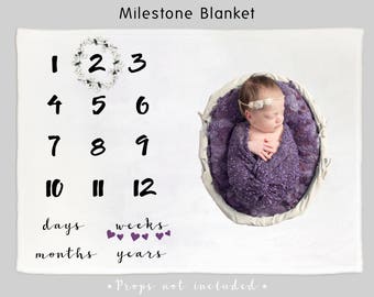Milestone Blanket, Baby Milestones Blanket, swaddle blanket, anniversary blanket, age blanket, growth blanket, newborn baby photo prop ideas