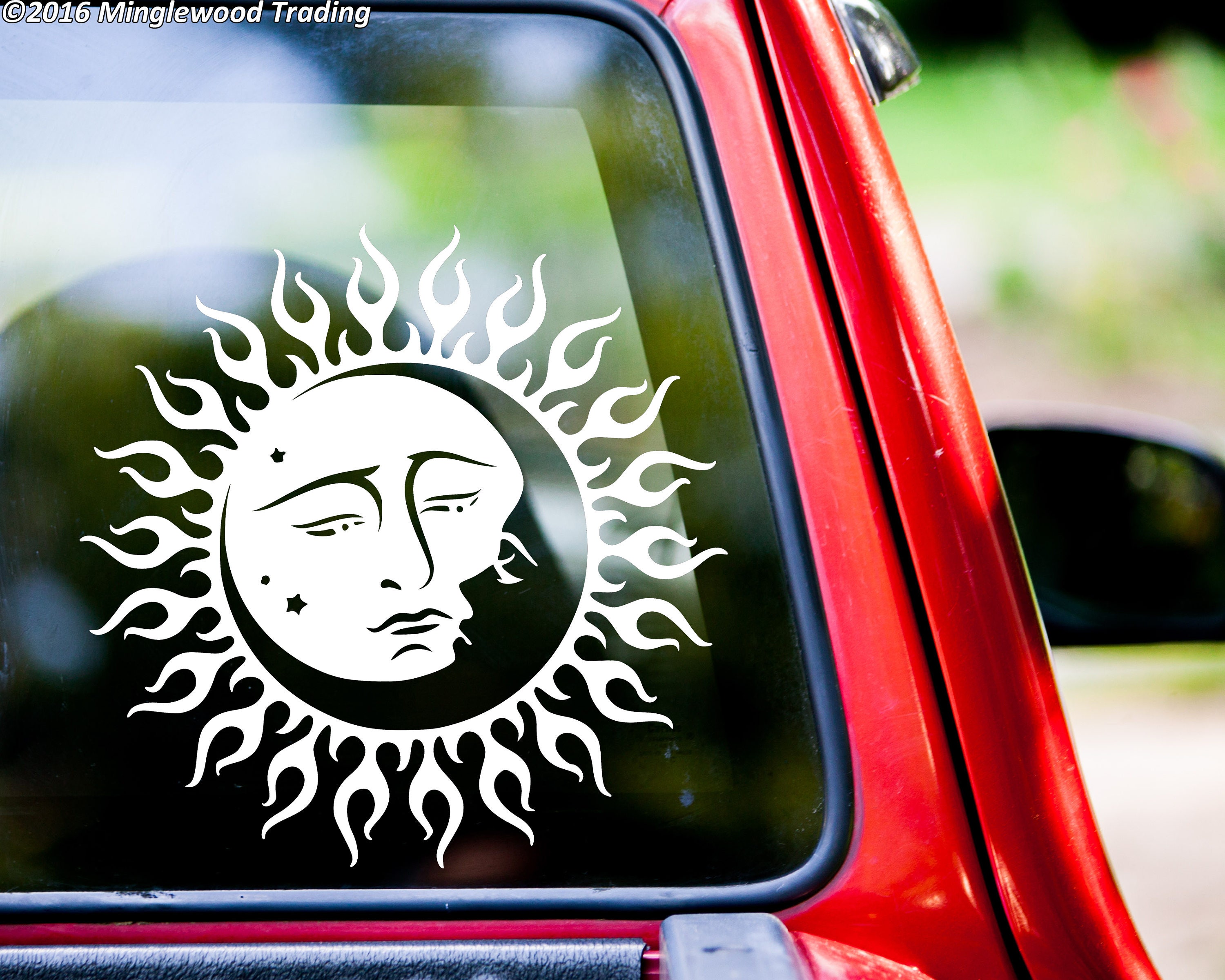 SUN AND MOON 11.5 x 11.5 Vinyl Decal Sticker