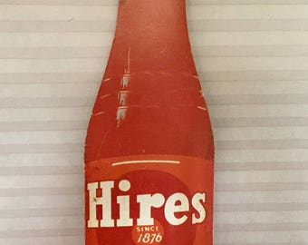 Vintage Hires Root Beer Advertising Sign, Cardboard Bottle