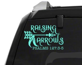 Raising arrows car decal - christian car decal - raising arrows bumper sticker