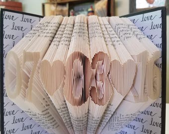 Folded Book Art Custom Date Personalized Anniversary Gift For Her Special Occasion Gift First Anniversary Retirement Birthday Special Day