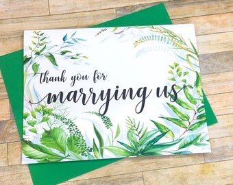 Card for Wedding Officiant - Thank You for Marrying Us - Priest - Pastor - Officiant - Rabbi - Thank You for Marrying Us - SECRET GARDEN