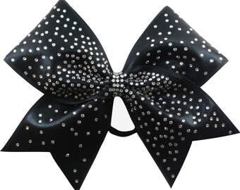Blazing Rhinestone Black Mystique Cheer Bow