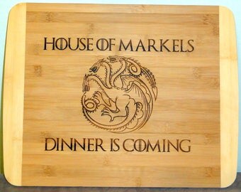 Personalized Game of Thrones Cutting Board Any House Games of Thrones Engraved Personalized Birthday Gift, Father's Day